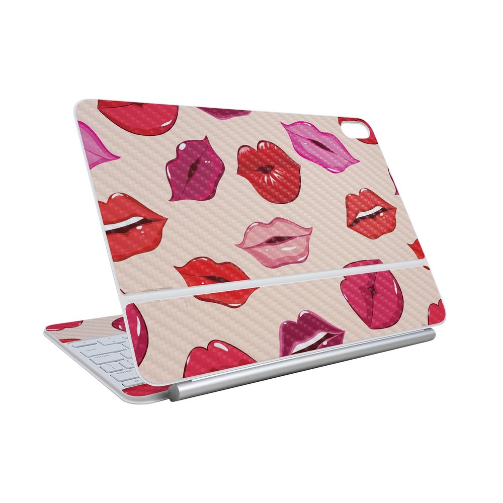 Carbon Fiber Skin Compatible with Apple Magic Keyboard for iPad Air 11-inch (M3) 2025 - Many Kisses - Premium 3M Vinyl Protective Wrap Decal Cover - Easy to Apply | Crafted in The USA by MightySkins