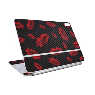 Carbon Fiber Skin Compatible with Apple Magic Keyboard for iPad Air 11-inch (M3) 2025 - Kiss Me - Premium 3M Vinyl Protective Wrap Decal Cover - Easy to Apply | Crafted in The USA by MightySkins