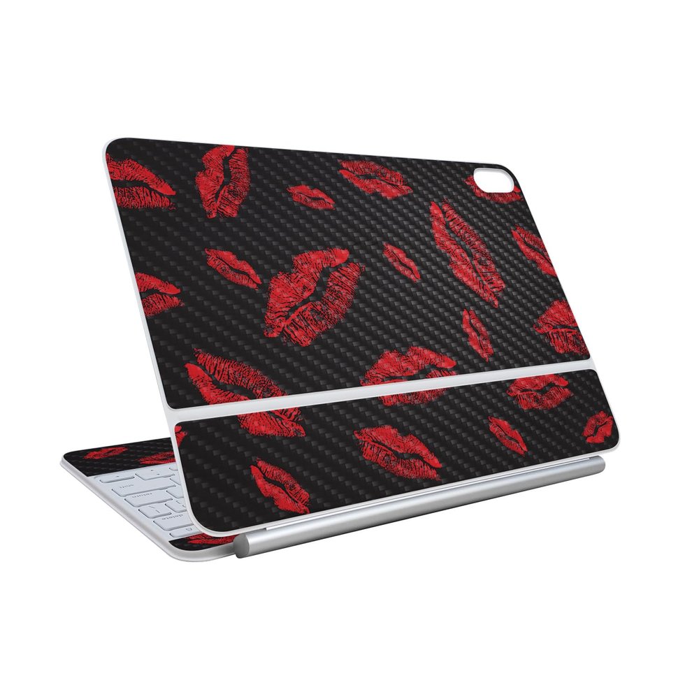 Carbon Fiber Skin Compatible with Apple Magic Keyboard for iPad Air 11-inch (M3) 2025 - Kiss Me - Premium 3M Vinyl Protective Wrap Decal Cover - Easy to Apply | Crafted in The USA by MightySkins