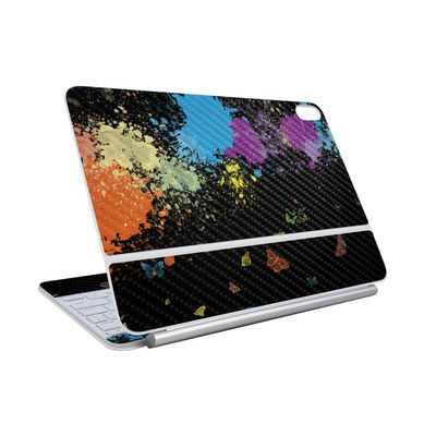 Carbon Fiber Skin Compatible with Apple Magic Keyboard for iPad Air 11-inch (M3) 2025 - Splatter - Premium 3M Vinyl Protective Wrap Decal Cover - Easy to Apply | Crafted in The USA by MightySkins