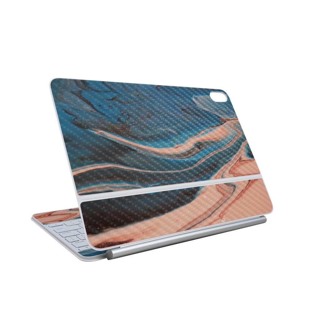 Carbon Fiber Skin Compatible with Apple Magic Keyboard for iPad Air 13-inch (M3) 2025 - Sea Dunes - Premium 3M Vinyl Protective Wrap Decal Cover - Easy to Apply | Crafted in The USA by MightySkins