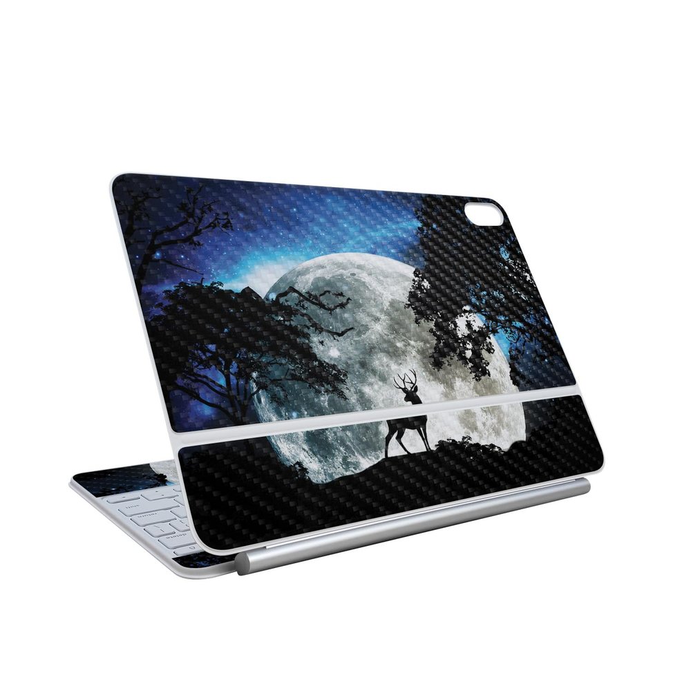 Carbon Fiber Skin Compatible with Apple Magic Keyboard for iPad Air 13-inch (M3) 2025 - Moonlight Deer - Premium 3M Vinyl Protective Wrap Decal Cover - Easy to Apply | Made in The USA by MightySkins