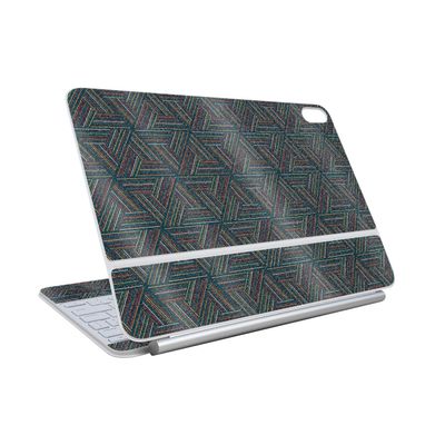 Glossy Glitter Skin Compatible with Apple Magic Keyboard for iPad Air 11-inch (M3) 2025 - Triangle Stripes - Premium 3M Vinyl Protective Wrap Decal Cover - Easy to Apply | Made in The USA