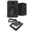 Kanto REN MB Bluetooth Powered Bookshelf Speakers - Matte Black Pair S6 Angled Desktop Speaker Stands for Large Speakers - Black Pair (2024) view 1