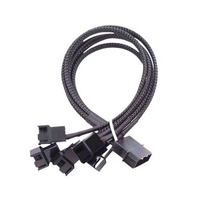 BOXUWFO HONGP 1 to 2/3/4 Way Tap Sleeve Extension Braided Cable Extension Fan Connector 4-pin 1 to 3 Way PWM Fan Splitter Cable Cooled(1 in 5)