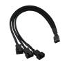 BOXUWFO HONGP 1 to 2/3/4 Way Tap Sleeve Extension Braided Cable Extension Fan Connector 4-pin 1 to 3 Way PWM Fan Splitter Cable Cooled(1 in 5) view 2