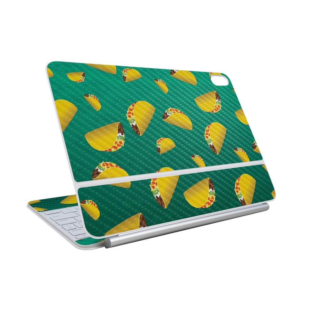 Carbon Fiber Skin Compatible with Apple Magic Keyboard for iPad Air 11-inch (M3) 2025 - Tacos - Premium 3M Vinyl Protective Wrap Decal Cover - Easy to Apply | Crafted in The USA by MightySkins