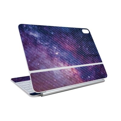 Carbon Fiber Skin Compatible with Apple Magic Keyboard for iPad Air 11-inch (M3) 2025 - Violet Stars - Premium 3M Vinyl Protective Wrap Decal Cover - Easy to Apply | Crafted in The USA by MightySkins