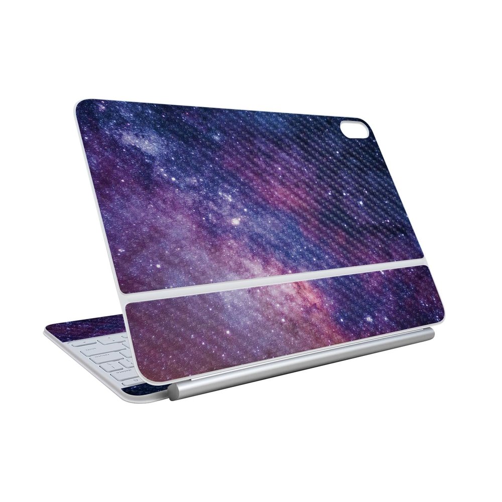Carbon Fiber Skin Compatible with Apple Magic Keyboard for iPad Air 11-inch (M3) 2025 - Violet Stars - Premium 3M Vinyl Protective Wrap Decal Cover - Easy to Apply | Crafted in The USA by MightySkins