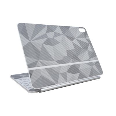 Carbon Fiber Skin Compatible with Apple Magic Keyboard for iPad Air 11-inch (M3) 2025 - Gray Polygon - Premium 3M Vinyl Protective Wrap Decal Cover - Easy to Apply | Crafted in The USA by MightySkins