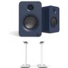 Kanto REN Blue Bluetooth Powered Bookshelf Speakers - Matte Blue Pair SP26PLW 26" Fixed-Height Stands for Bookshelf Speakers - White Pair (2024) view 1