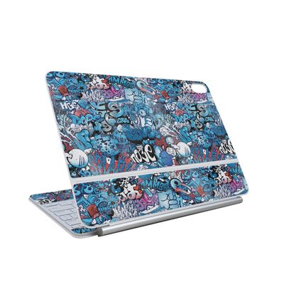 Glossy Glitter Skin Compatible with Apple Magic Keyboard for iPad Air 13-inch (M3) 2025 - Blue Meanies - Premium 3M Vinyl Protective Wrap Decal Cover - Easy to Apply | Made in The USA by MightySkins