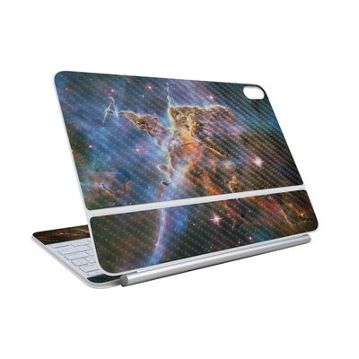 Carbon Fiber Skin Compatible With Apple Magic Keyboard for iPad Air 11-inch (M3) 2025 - Golden Nebula - Premium 3M Vinyl Protective Wrap Decal Cover - Easy To Apply | Crafted in the USA by MightySkins