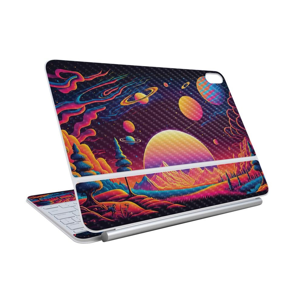 Carbon Fiber Skin Compatible with Apple Magic Keyboard for iPad Air 11-inch (M3) 2025 - Surreal Starscape - Premium 3M Vinyl Protective Wrap Decal Cover - Easy to Apply | Made in The USA