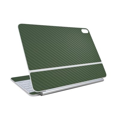 Carbon Fiber Skin Compatible with Apple Magic Keyboard for iPad Air 11-inch (M3) 2025 - Solid Olive - Premium 3M Vinyl Protective Wrap Decal Cover - Easy to Apply | Crafted in The USA by MightySkins