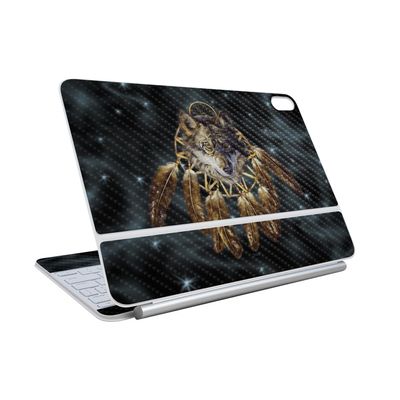 Carbon Fiber Skin Compatible with Apple Magic Keyboard for iPad Air 11-inch (M3) 2025 - Wolf Dreams - Premium 3M Vinyl Protective Wrap Decal Cover - Easy to Apply | Crafted in The USA by MightySkins