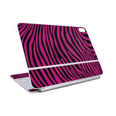 Carbon Fiber Skin Compatible with Apple Magic Keyboard for iPad Air 11-inch (M3) 2025 - Pink Zebra - Premium 3M Vinyl Protective Wrap Decal Cover - Easy to Apply | Crafted in The USA by MightySkins
