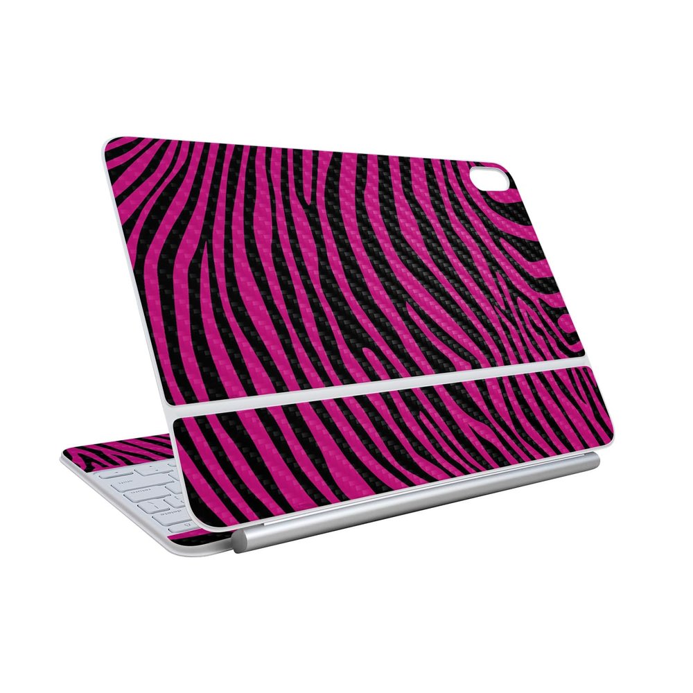 Carbon Fiber Skin Compatible with Apple Magic Keyboard for iPad Air 11-inch (M3) 2025 - Pink Zebra - Premium 3M Vinyl Protective Wrap Decal Cover - Easy to Apply | Crafted in The USA by MightySkins