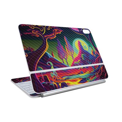 Carbon Fiber Skin Compatible With Apple Magic Keyboard for iPad Air 11-inch (M3) 2025 - Trippy Planet - Premium 3M Vinyl Protective Wrap Decal Cover - Easy To Apply | Crafted in the USA by MightySkins