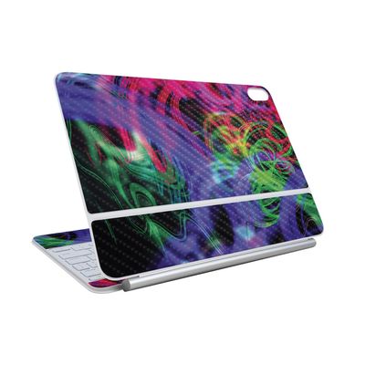 Carbon Fiber Skin Compatible With Apple Magic Keyboard for iPad Air 11-inch (M3) 2025 - Neon Splatter - Premium 3M Vinyl Protective Wrap Decal Cover - Easy To Apply | Crafted in the USA by MightySkins