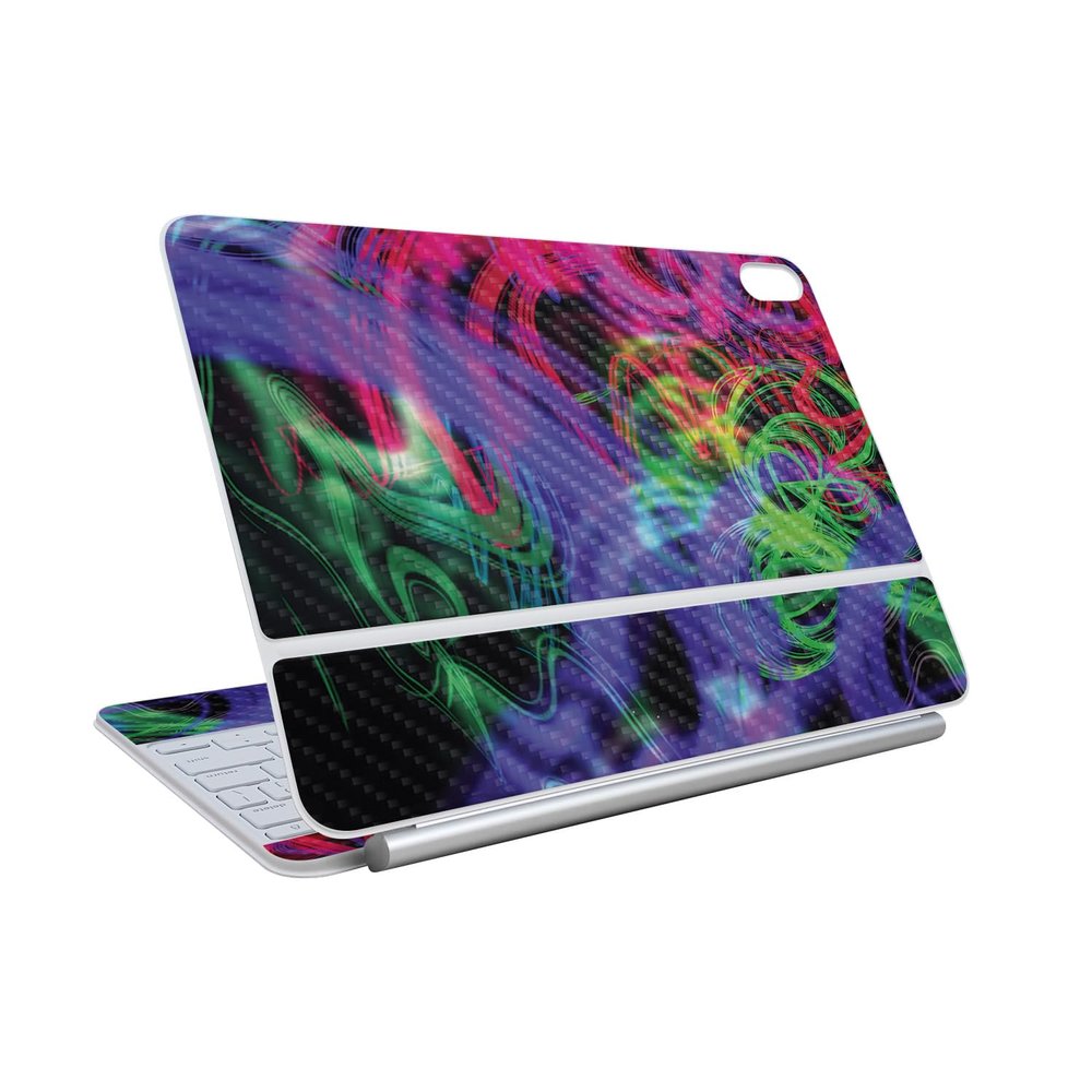 Carbon Fiber Skin Compatible With Apple Magic Keyboard for iPad Air 11-inch (M3) 2025 - Neon Splatter - Premium 3M Vinyl Protective Wrap Decal Cover - Easy To Apply | Crafted in the USA by MightySkins