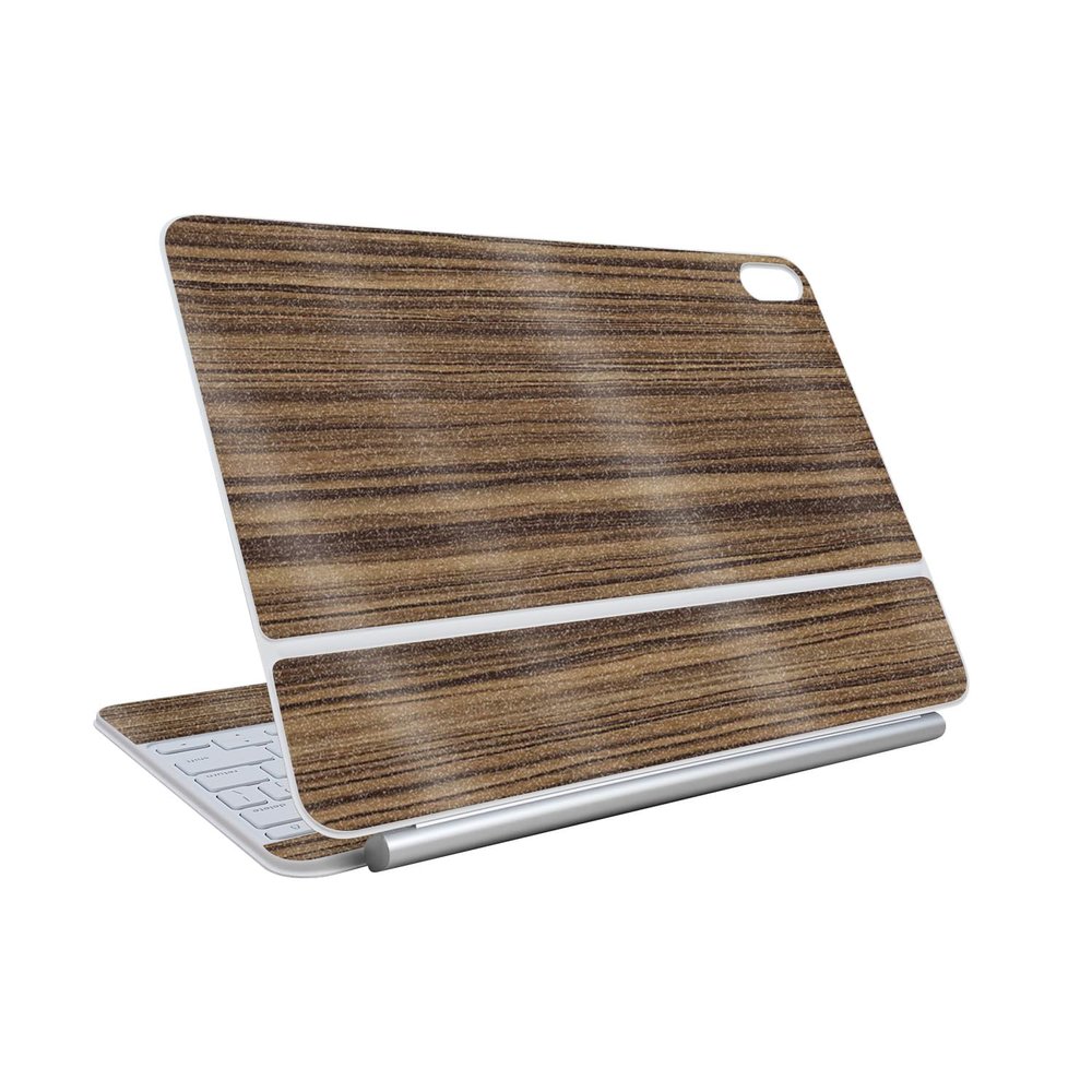 Glossy Glitter Skin Compatible with Apple Magic Keyboard for iPad Air 11-inch (M3) 2025 - Dark Zebra Wood - Premium 3M Vinyl Protective Wrap Decal Cover - Easy to Apply | Made in The USA