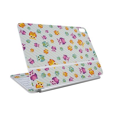 Carbon Fiber Skin Compatible with Apple Magic Keyboard for iPad Air 11-inch (M3) 2025 - Owls - Premium 3M Vinyl Protective Wrap Decal Cover - Easy to Apply | Crafted in The USA by MightySkins