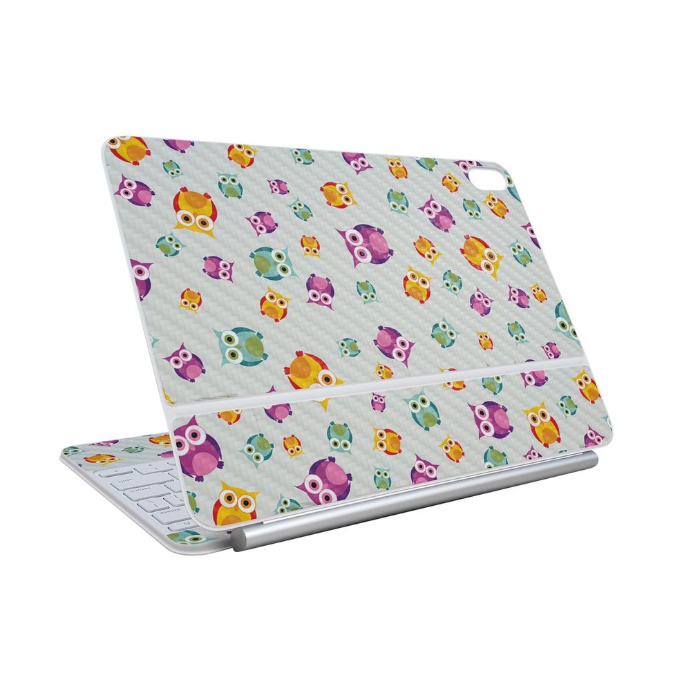 Carbon Fiber Skin Compatible with Apple Magic Keyboard for iPad Air 11-inch (M3) 2025 - Owls - Premium 3M Vinyl Protective Wrap Decal Cover - Easy to Apply | Crafted in The USA by MightySkins