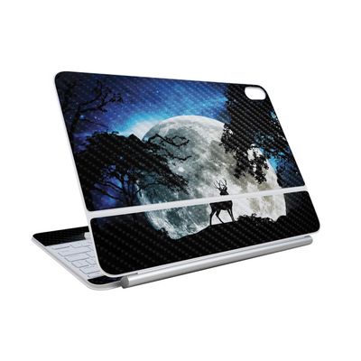 Carbon Fiber Skin Compatible with Apple Magic Keyboard for iPad Air 11-inch (M3) 2025 - Moonlight Deer - Premium 3M Vinyl Protective Wrap Decal Cover - Easy to Apply | Made in The USA by MightySkins