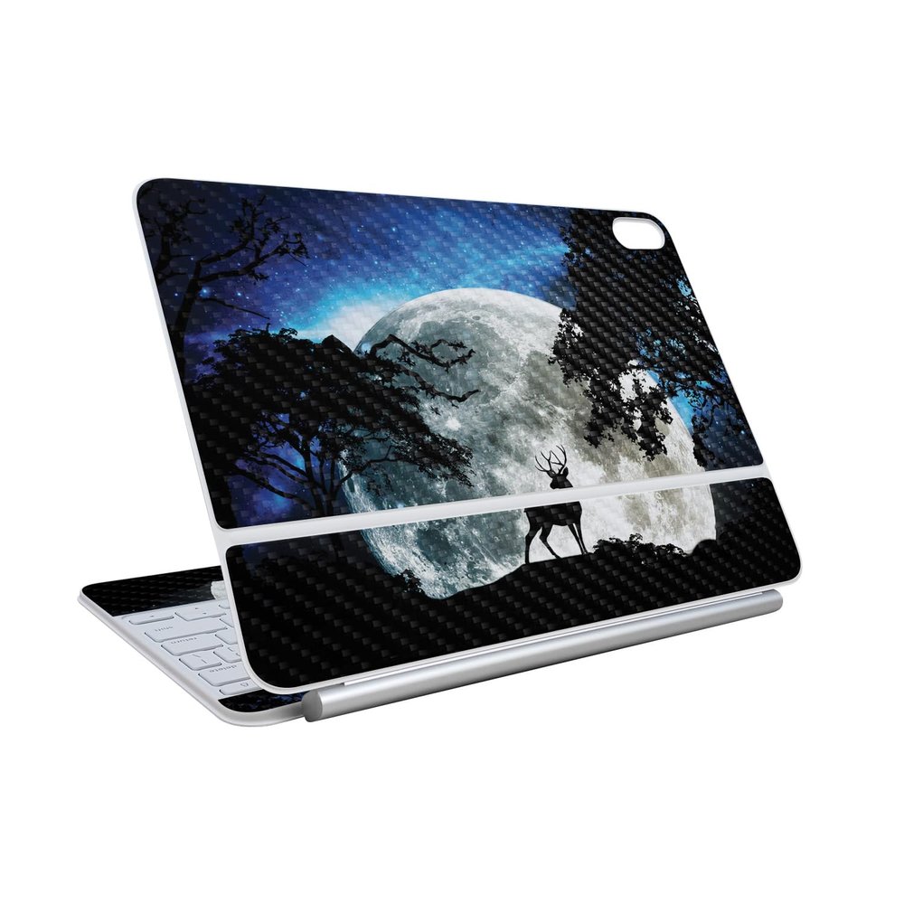 Carbon Fiber Skin Compatible with Apple Magic Keyboard for iPad Air 11-inch (M3) 2025 - Moonlight Deer - Premium 3M Vinyl Protective Wrap Decal Cover - Easy to Apply | Made in The USA by MightySkins