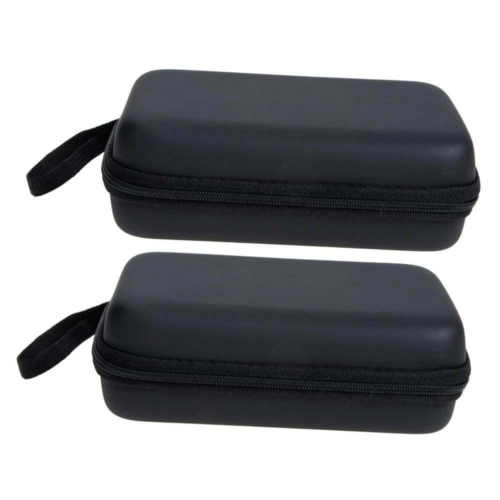 Angoily 2pcs Eva Electronics Organizer Bag for Digital Accessories Multi-purpose Earphone and Cable Storage Case with Mesh Pocket and Elastic Ring Portable Zipper Closure Travel Pouch