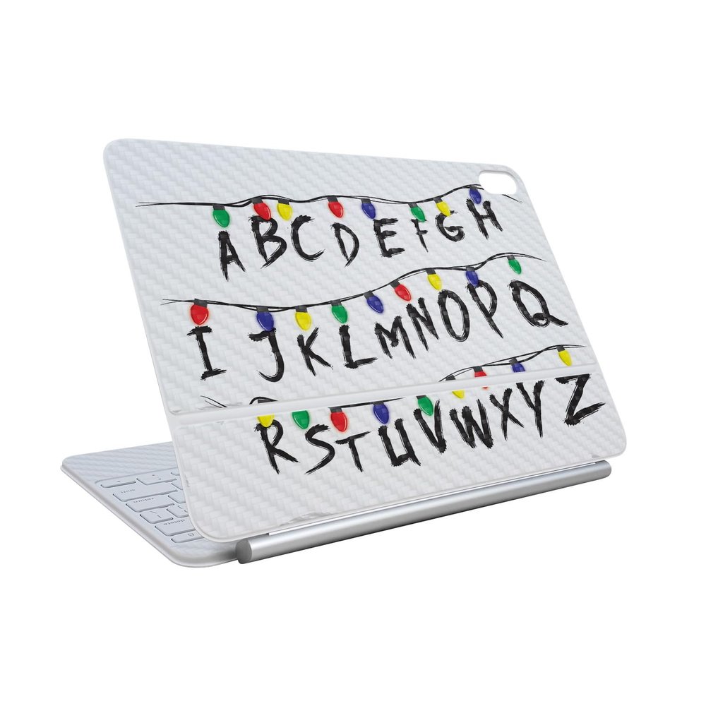 Carbon Fiber Skin Compatible with Apple Magic Keyboard for iPad Air 11-inch (M3) 2025 - Stranger Alphabet - Premium 3M Vinyl Protective Wrap Decal Cover - Easy to Apply | Made in The USA