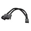 BOXUWFO HONGP Black Net Jacket Sleeved 6 inch 1 to 2 Motherboard 4-pin CPU Case 4 Pin PWM Cooling Fan Splitter Hub Power Adapter Cable(15cm,PWM 4pin 1X2) view 2