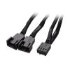 BOXUWFO HONGP Black Net Jacket Sleeved 6 inch 1 to 2 Motherboard 4-pin CPU Case 4 Pin PWM Cooling Fan Splitter Hub Power Adapter Cable(15cm,PWM 4pin 1X2) view 3