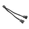 BOXUWFO HONGP Black Net Jacket Sleeved 6 inch 1 to 2 Motherboard 4-pin CPU Case 4 Pin PWM Cooling Fan Splitter Hub Power Adapter Cable(15cm,PWM 4pin 1X2) view 4