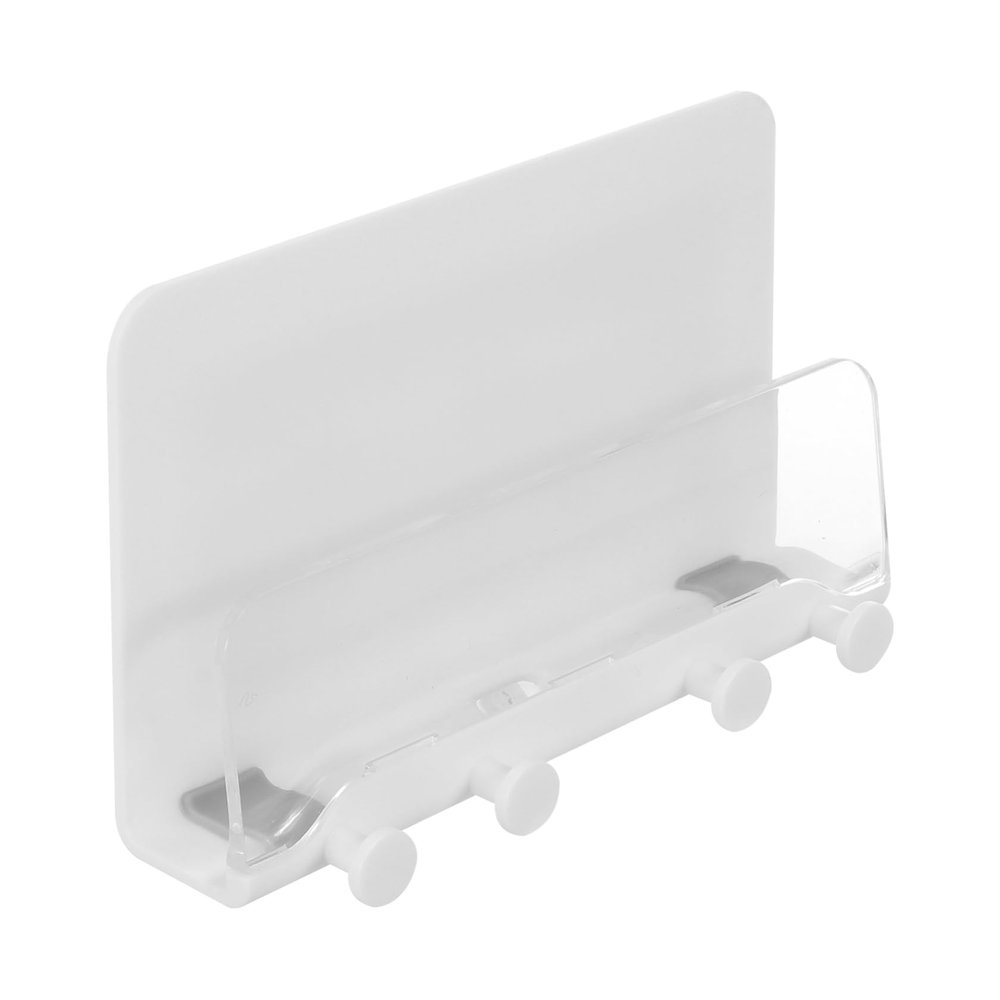Angoily 1pc Wall-Mounted Phone Charging Bracket Hole Adhesive Mobile Storage Rack Convenient for Bedroom Kitchen Office