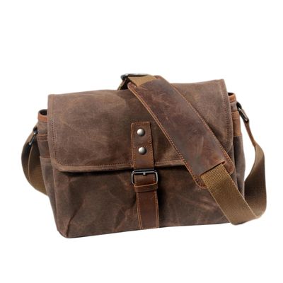 ARTIBETTER Waterproof Camera Bag Single Shoulder Sling Bag Oil Wax Canvas Dslr Case for Casual Use