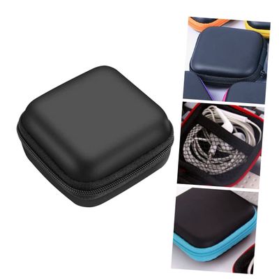 Artibetter 10pcs Lightweight Square Earphone Storage Box for Data Cables Pu Material Multi-Purpose Organizer for Travel and Household Use Colors