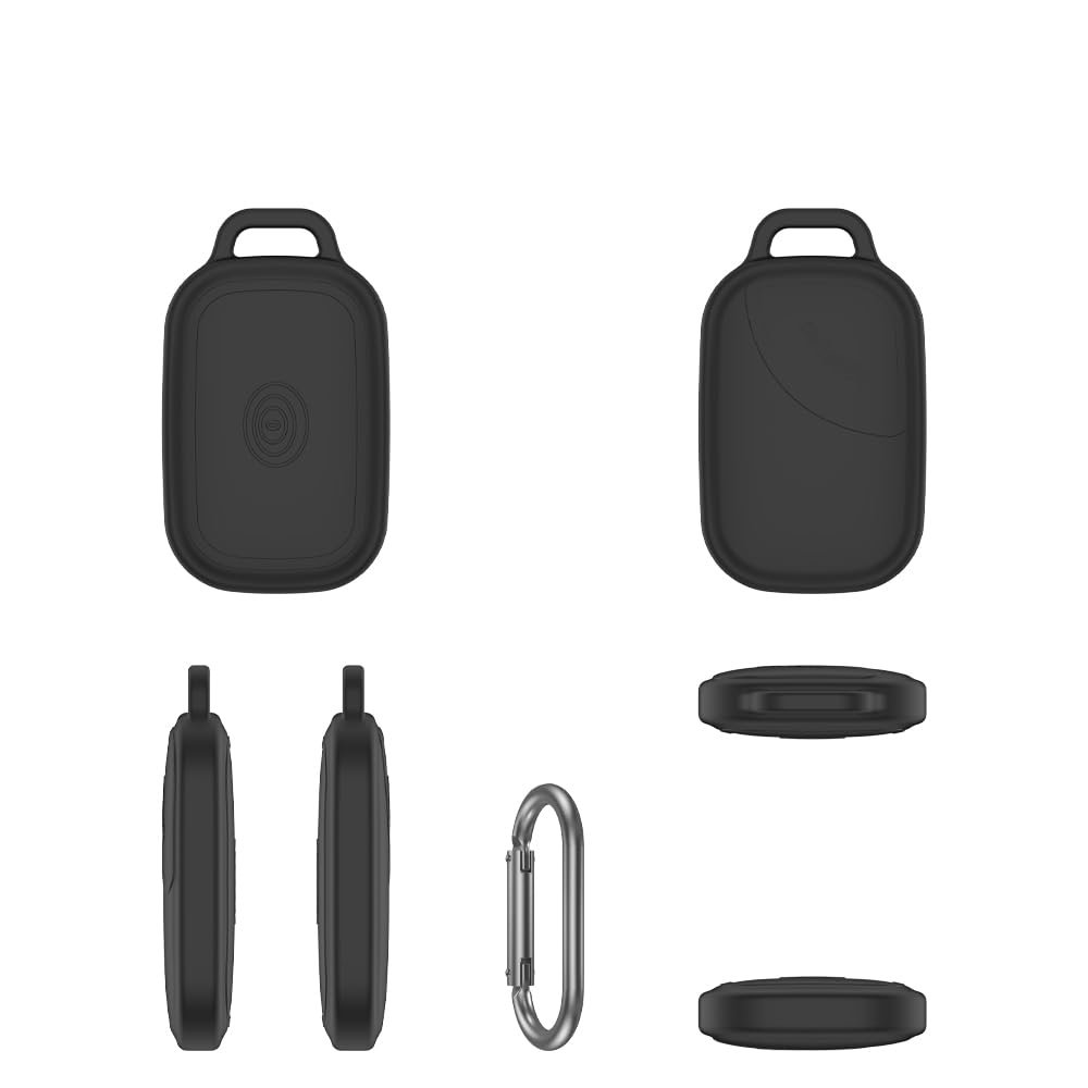 Case for Tile by Life360 Pro 2024, Silicone Tracker Protective Case, Drop-Proof, Dustproof, Anti-Scratch Cover (Black)