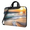 WZYWHJ 13 inch Sunset over the waves Prints Laptop Bag - with Soft Interior, Multiple Pockets - Ideal for Men, Travel and Business view 1