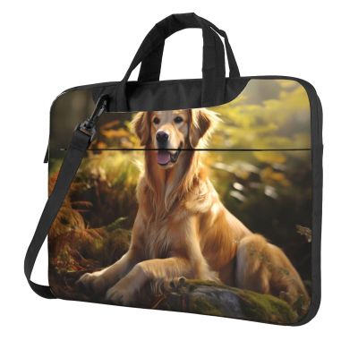 WZYWHJ 15.6 inch golden retriever Prints Laptop Bag - with Soft Interior, Multiple Pockets - Ideal for Men, Travel and Business