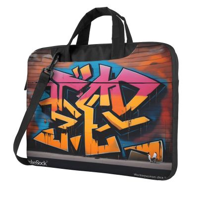 WZYWHJ 15.6 inch Graffiti Hip Hop Prints Laptop Bag - with Soft Interior, Multiple Pockets - Ideal for Men, Travel and Business