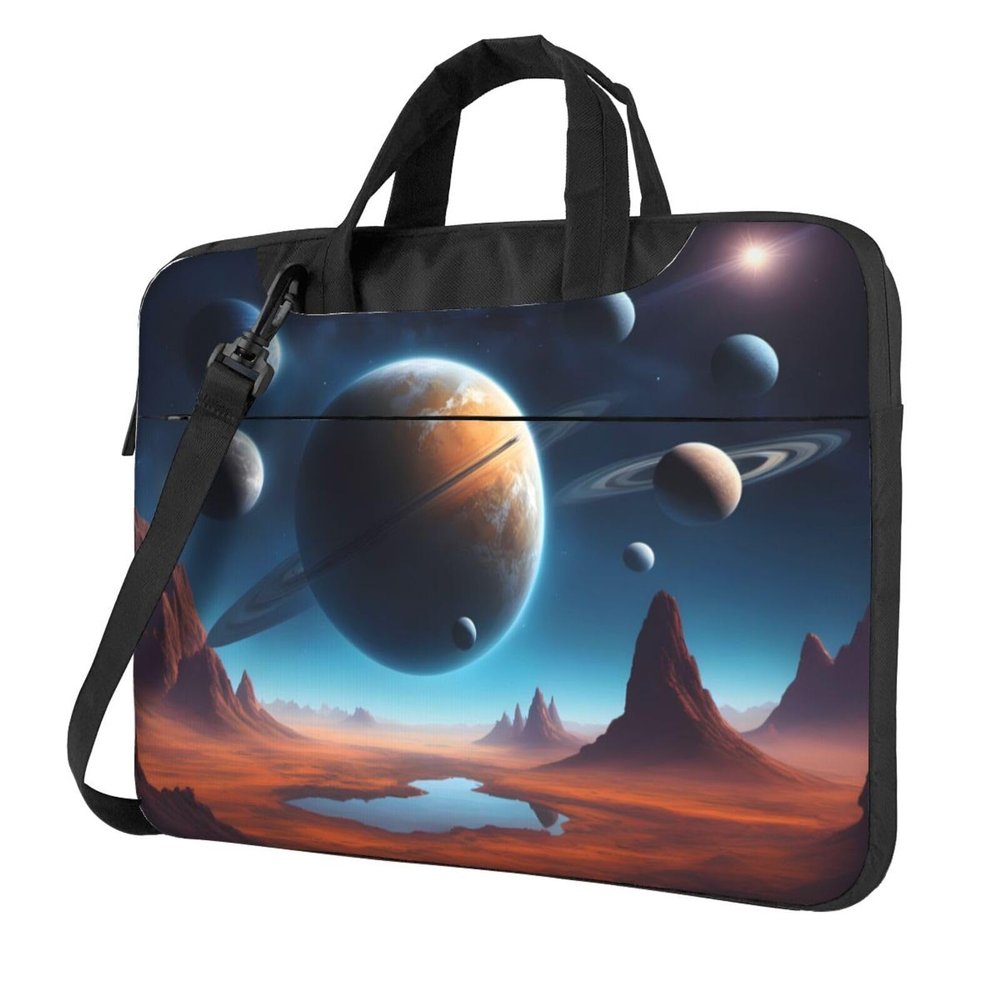 WZYWHJ 15.6 inch Universe Planet Prints Laptop Bag - with Soft Interior, Multiple Pockets - Ideal for Men, Travel and Business