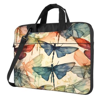 WZYWHJ 13 inch ink dragonfly Prints Laptop Bag - with Soft Interior, Multiple Pockets - Ideal for Men, Travel and Business
