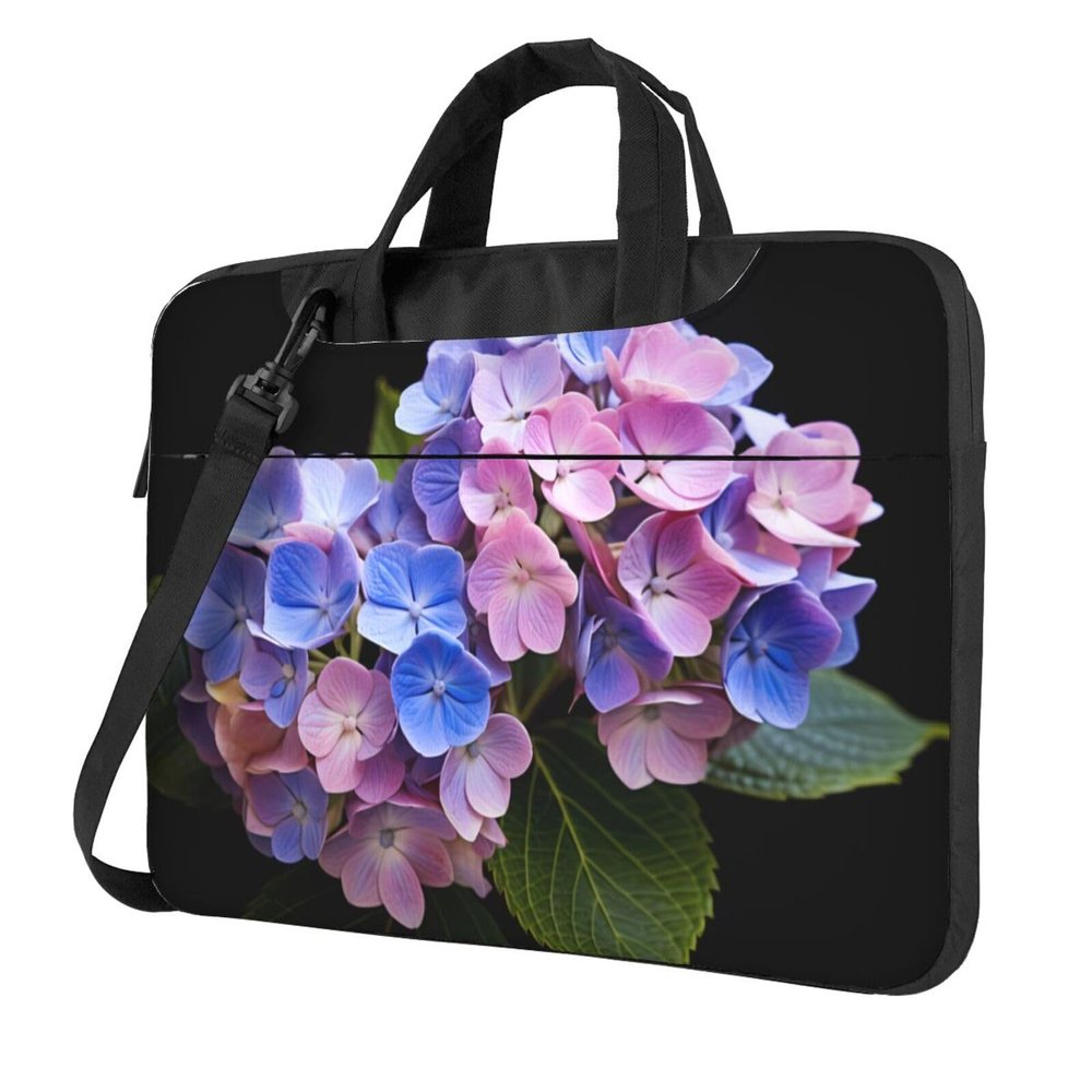 WZYWHJ 15.6 inch Beautiful hydrangea Prints Laptop Bag - with Soft Interior, Multiple Pockets - Ideal for Men, Travel and Business