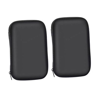 Angoily 2pcs Shockproof Eva Digital Accessories Pouch Storage Bags for Electronics Portable Travel Organizer for Cables and Gadgets Black