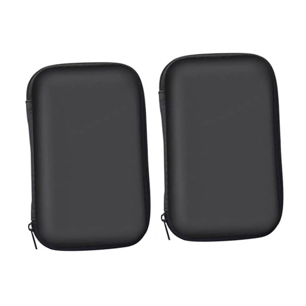 Angoily 2pcs Shockproof Eva Digital Accessories Pouch Storage Bags for Electronics Portable Travel Organizer for Cables and Gadgets Black