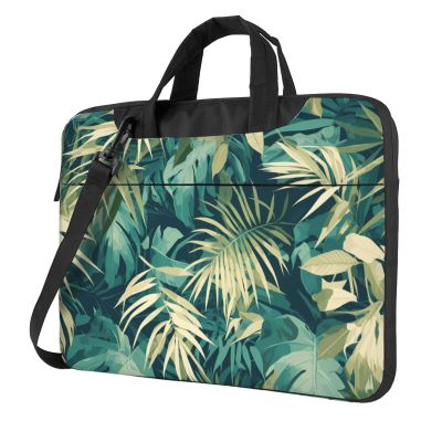 WZYWHJ 15.6 inch palm tree green leaves Picture Laptop Bag - with Soft Interior, Multiple Pockets - Ideal for Men, Travel and Business
