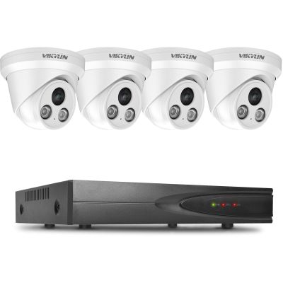 VIKYLIN 8CH 4K PoE Security Camera System,4MP Full Color POE IP Cameras, 8 Channel 4K H.265+ NVR for 24/7 RecordingPlug&Play(NVR PG108H-8P+PG2345 4PCS), NO HDD Included Recording,