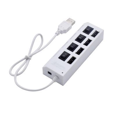 Angoily USB Charger 4 Independent USB Ports Splitter USB Outlet Plug for Pc Laptop USB Powered Hub 45cm Cable